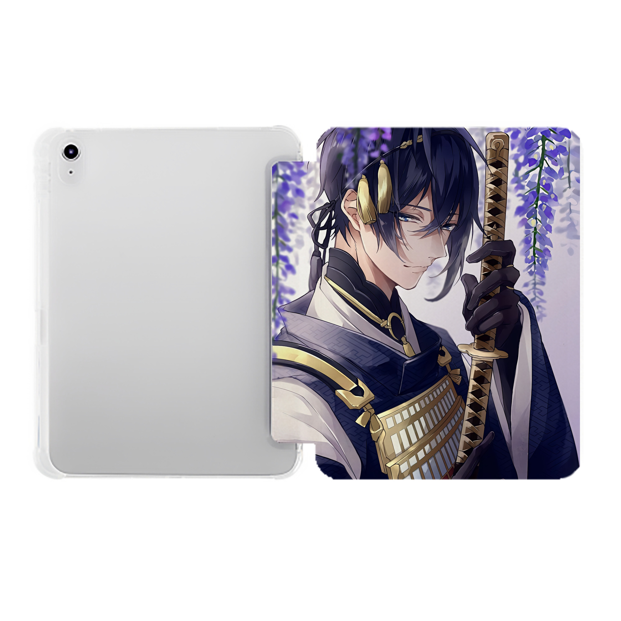 （画像用） 刀剣乱舞 Touken Ranbu IPad ケース ペン収納付き 三つ折りスタンド PUレザー×シリコン 対応機種9.5/10.5/10.9インチ
